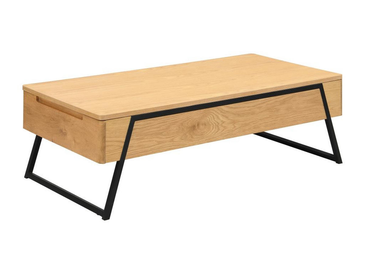 COUCHTISCH mit klappbarer Platte – Eichenfurnier – Natur – EBENORA - Naturfarben, Holz (120/60/61cm) - Vente-Unique