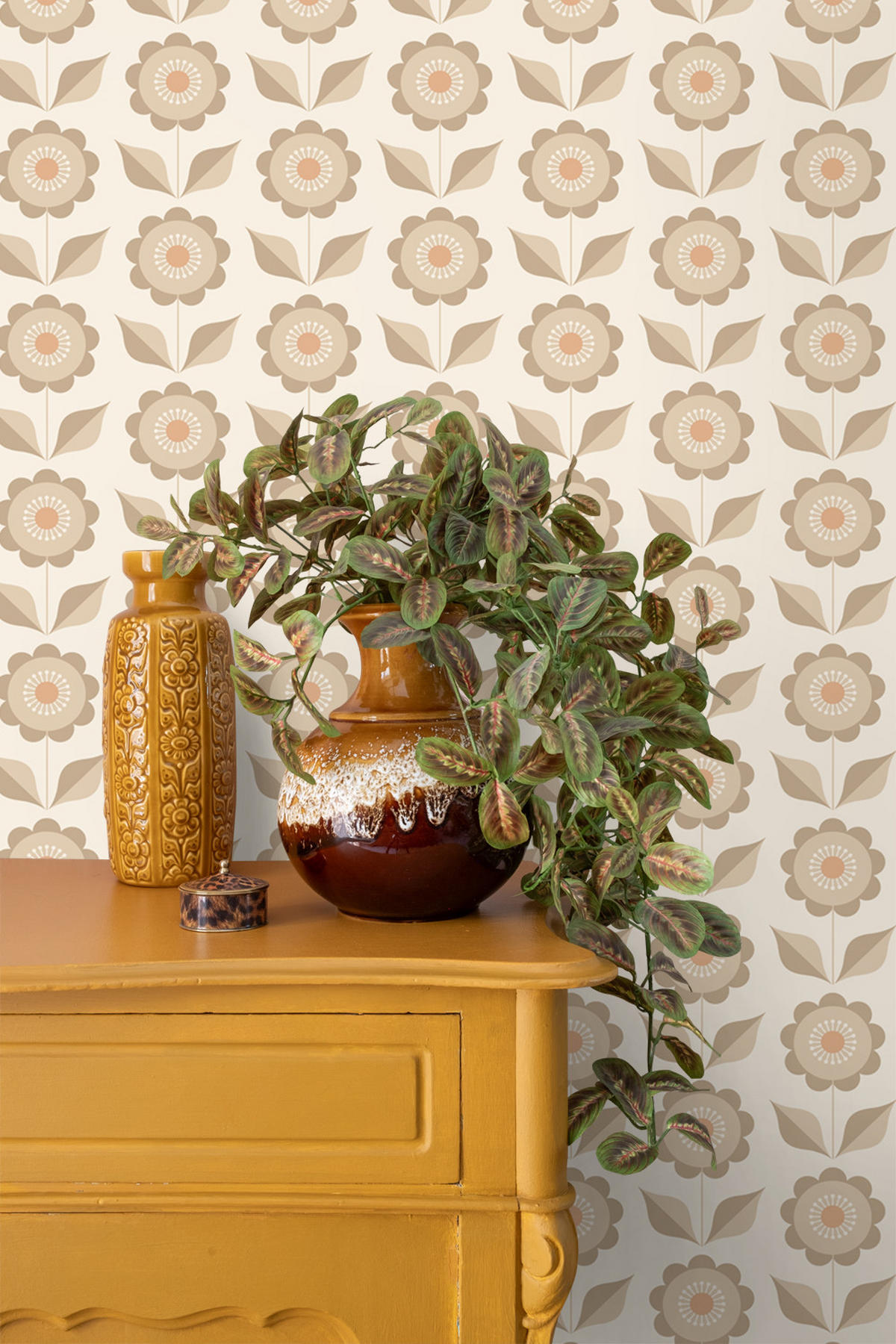 TAPETE Blumen 50 x 900 cm - Beige, Papier (50/900cm) - ESTAhome