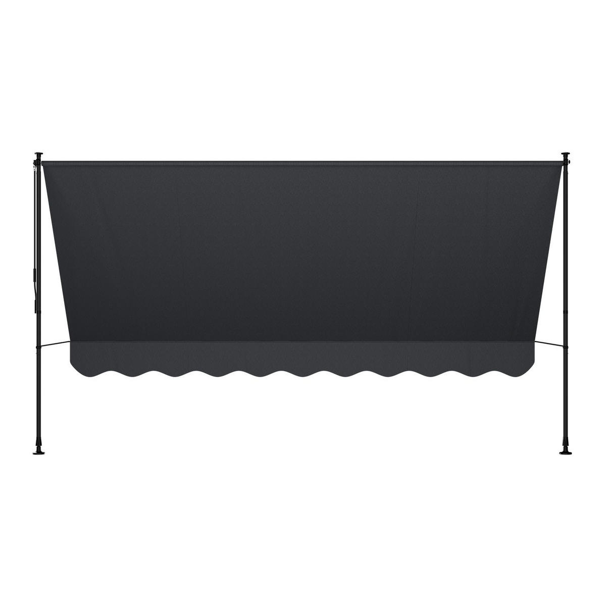 KLEMMMARKISE Kapstadt grau 350x120 cm - Grau, Textil (350/200/120cm) - Juskys