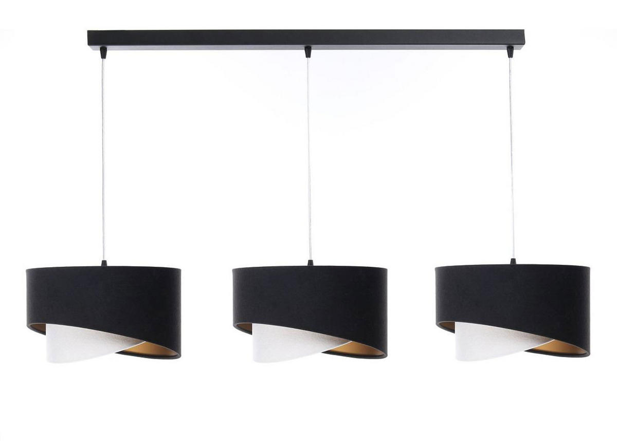 HÄNGELEUCHTE Schwarz 30/18 cm - Schwarz/Weiß, Kunststoff (30/0.3/18cm) - ONZENO