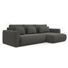 ECKSOFA mit Schlaffunktion Samt Stoff Grau - Dunkelgrau/Schwarz, Kunststoff/Textil (278/149cm) - Makamii