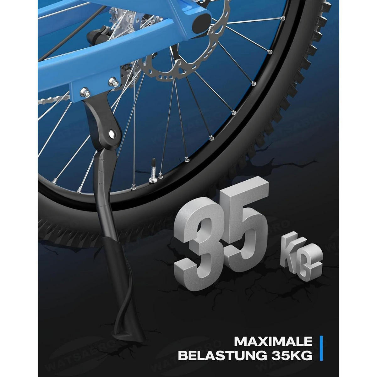 FAHRRADSTÄNDER höhenverstellbar 18-24 Zoll Aluminiumlegierung bis 35 kg - Schwarz, Metall (1/1/33.5cm)