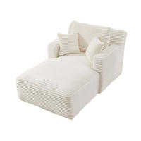 SOFA Cord Creme - Creme, Textil (100/82/166cm) - WISHDOR