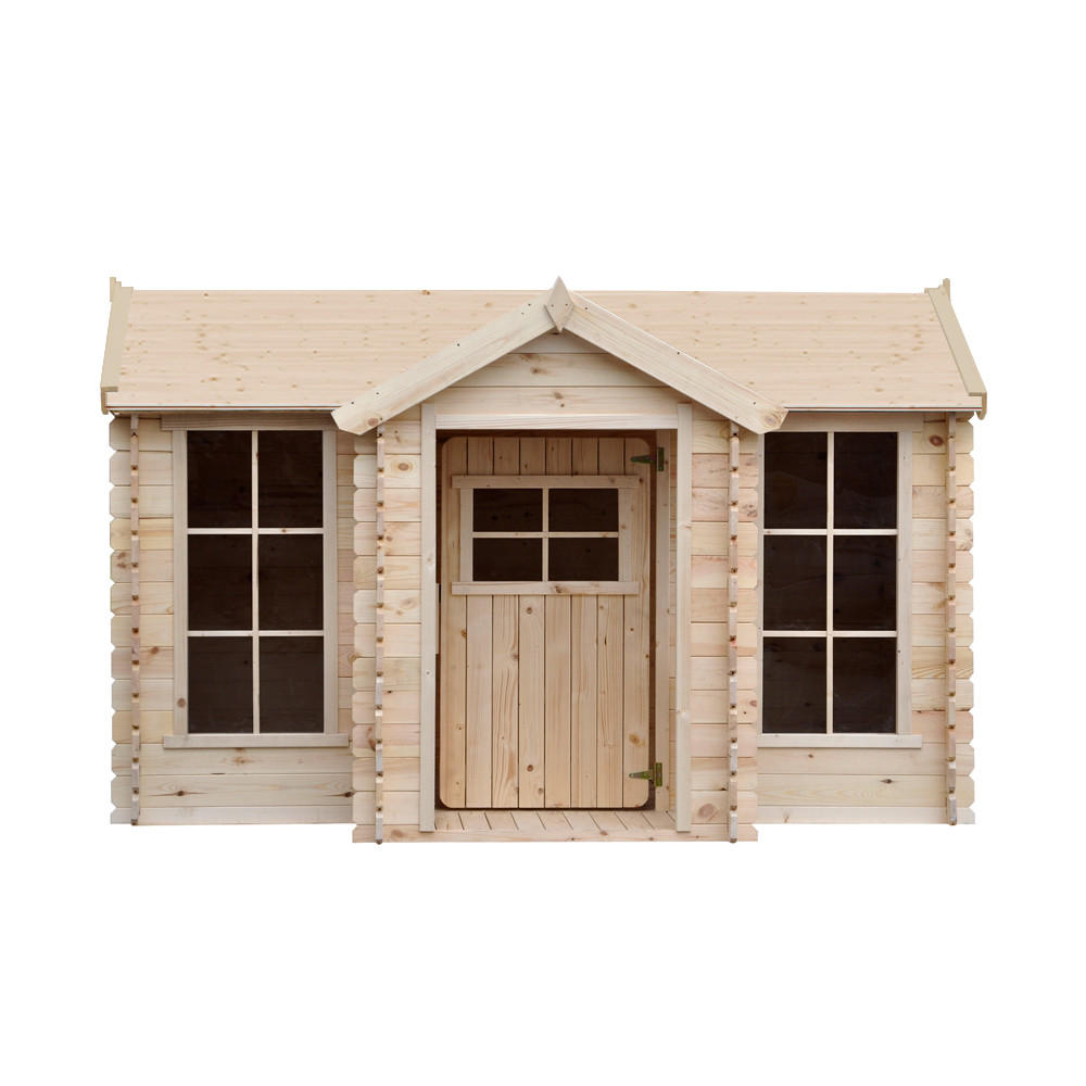 KINDERSPIELHAUS aus Holz - B241xT178xH151 cm/2.63m2 - M520 - Beige, Holz (241/151/187cm) - Timbela