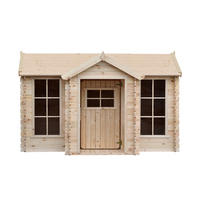 KINDERSPIELHAUS aus Holz - B241xT178xH151 cm/2.63m2 - M520 - Beige, Holz (241/151/187cm) - Timbela