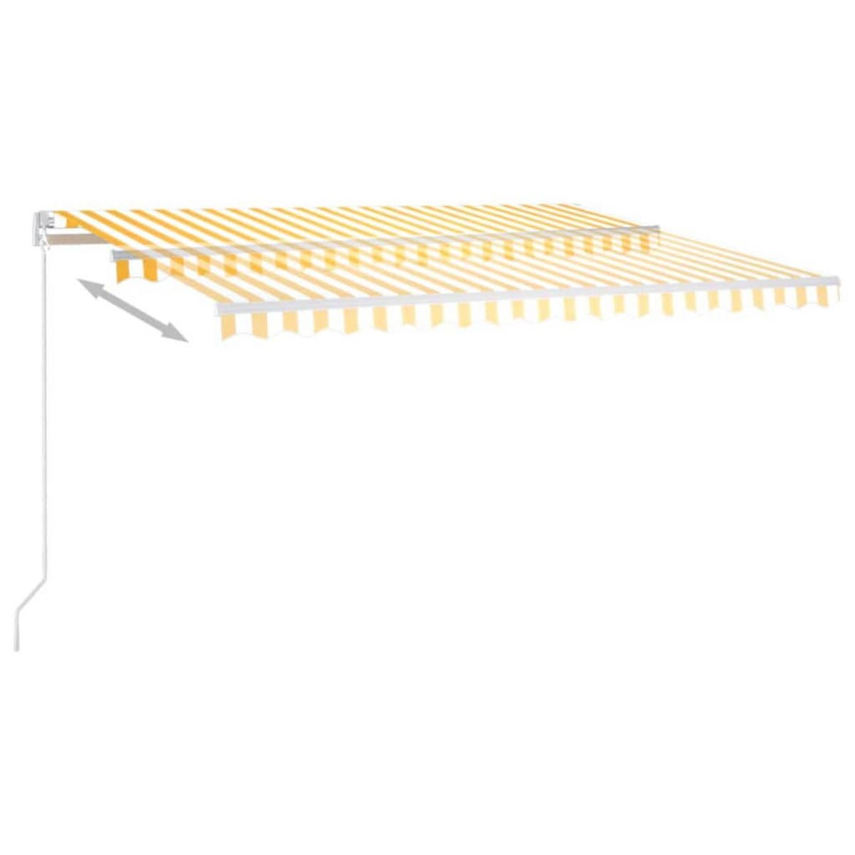 MARKISE Manuell Einziehbar 400/350 Cm Gelb Und Weiss - Gelb, Metall (400/350cm) - vidaXL