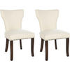 WOHNZIMMERSTUHL 2er Set Stoff creme - Creme, Holz/Textil (52/90/59cm) - CLP