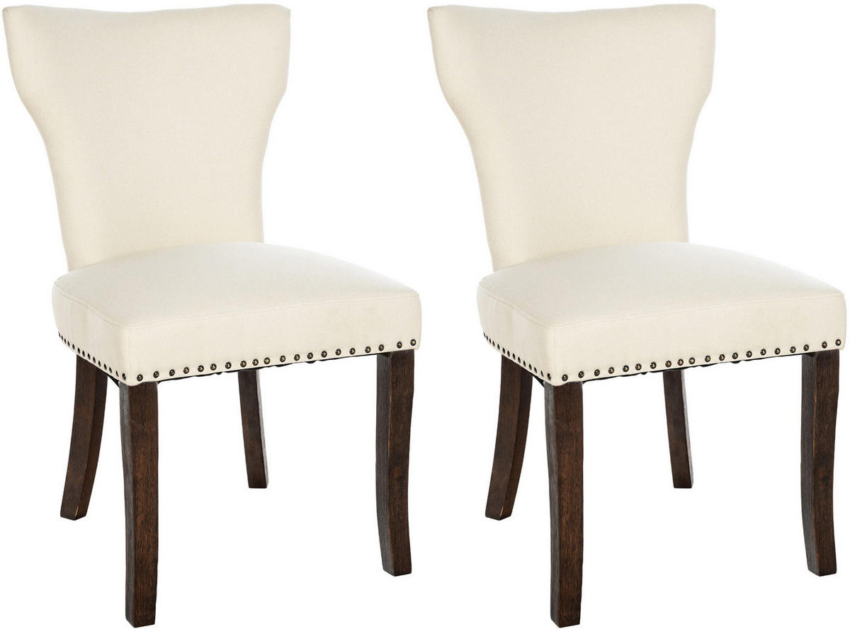 WOHNZIMMERSTUHL 2er Set Stoff creme - Creme, Holz/Textil (52/90/59cm) - CLP
