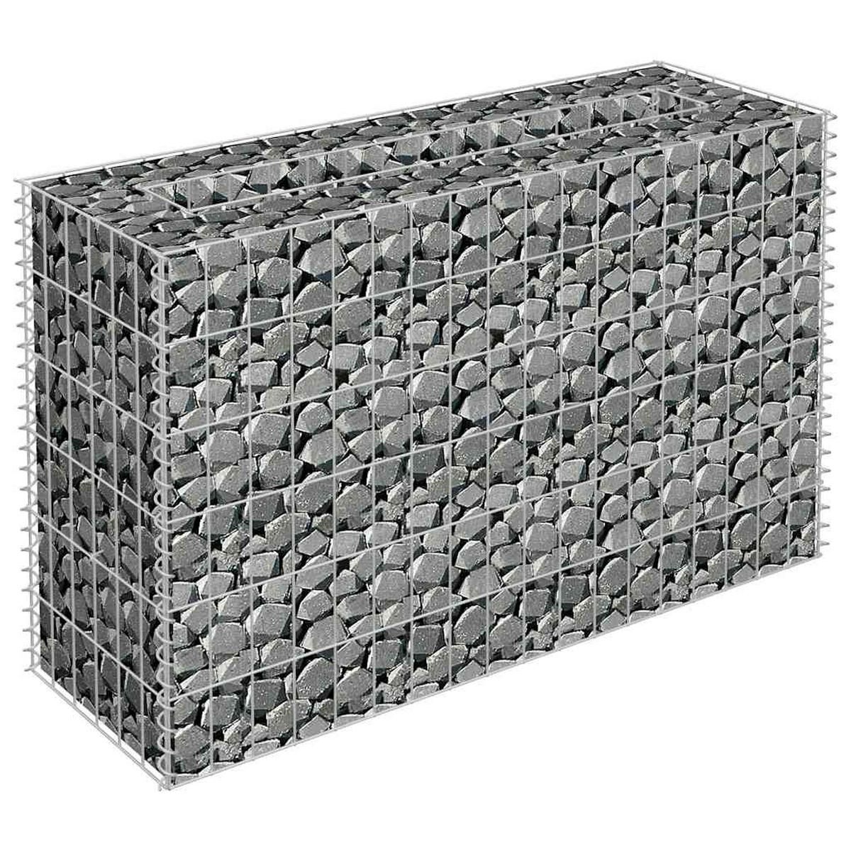 GABIONEN-HOCHBEET Verzinkter Stahl 90x30x60 cm - Silberfarben, Metall (90/60/30cm)