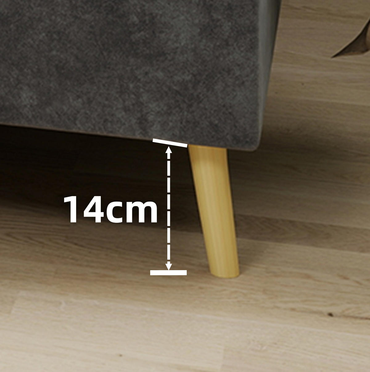 BETTGESTELL 140/200 cm grau aus Samtstoff und Metall mit niedriger Form - Grau, Textil (140/200cm) - OKWISH
