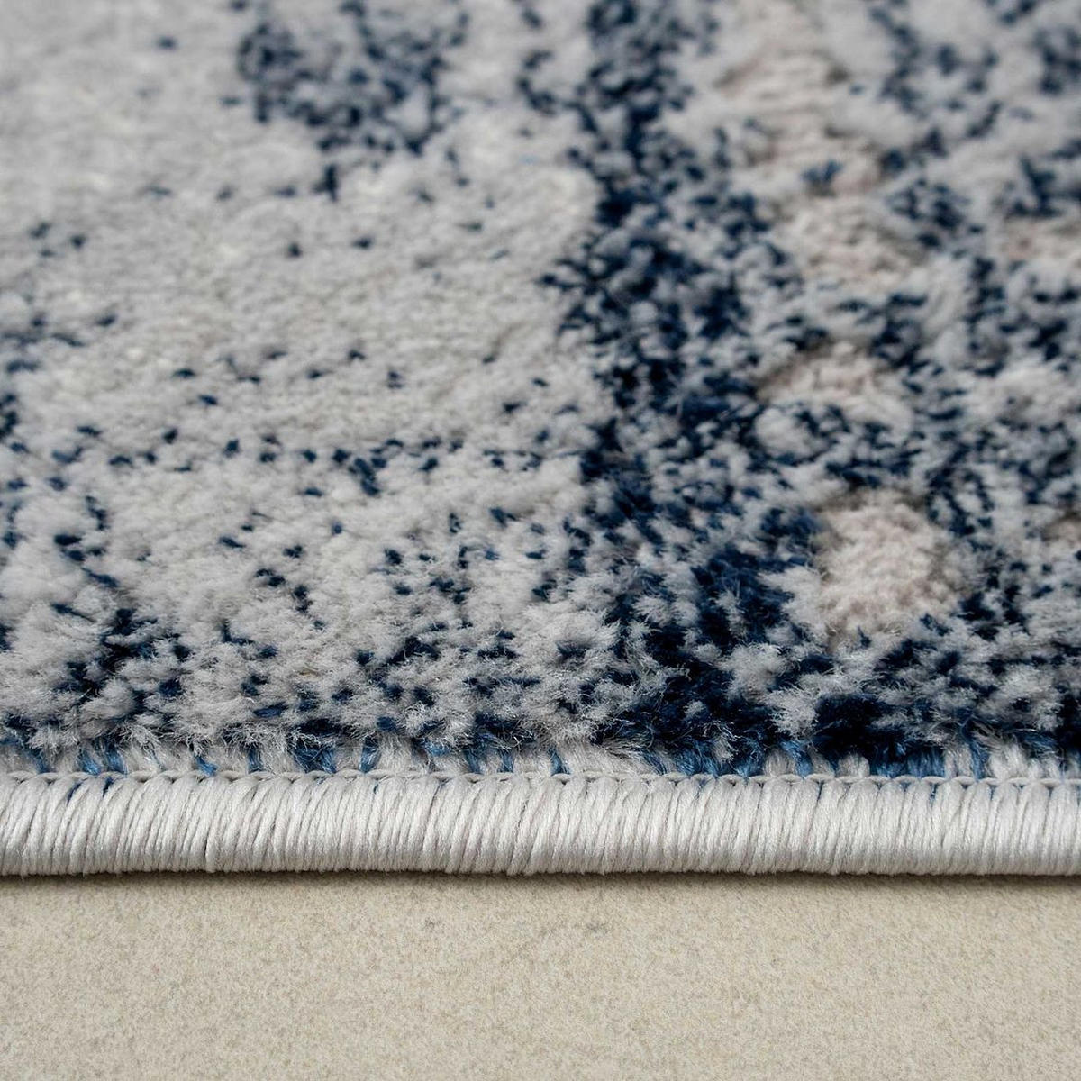 WEBTEPPICH Voyage Med Navy Blau - Blau, Textil (191/279cm) - Kukoon Rugs