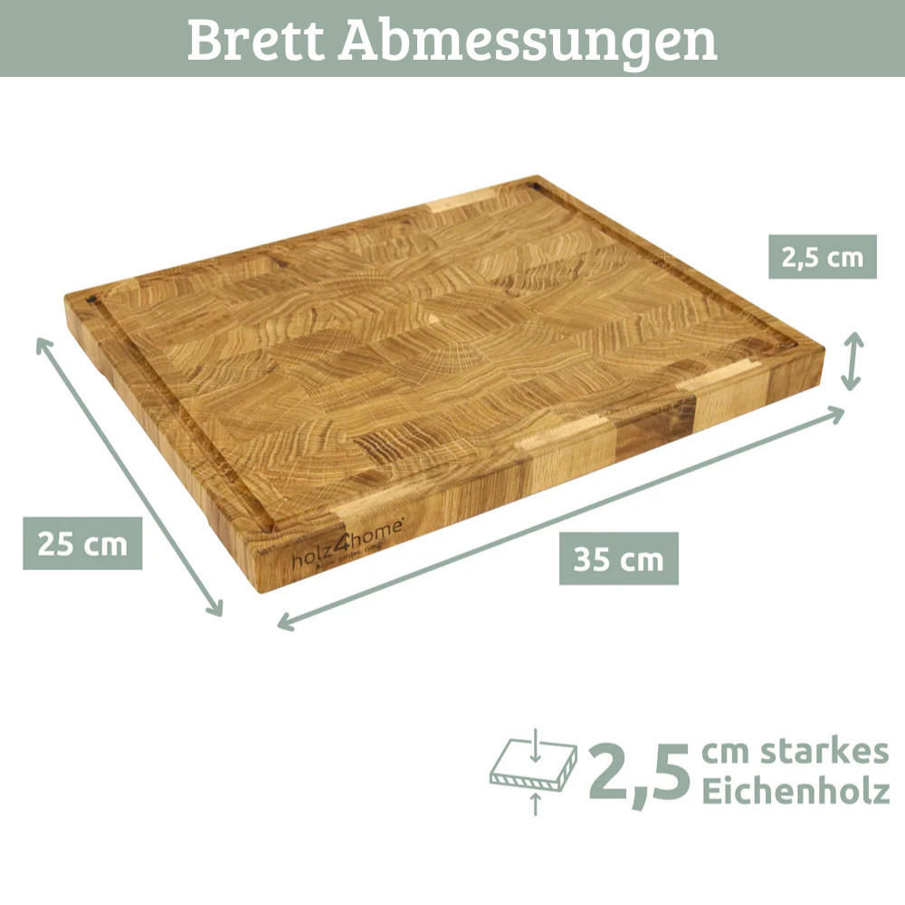 SCHNEIDEBRETT Holz groß MILA klingenschonend 35x25x2,5 cm - Braun, Holz (35/25cm) - DELUKE