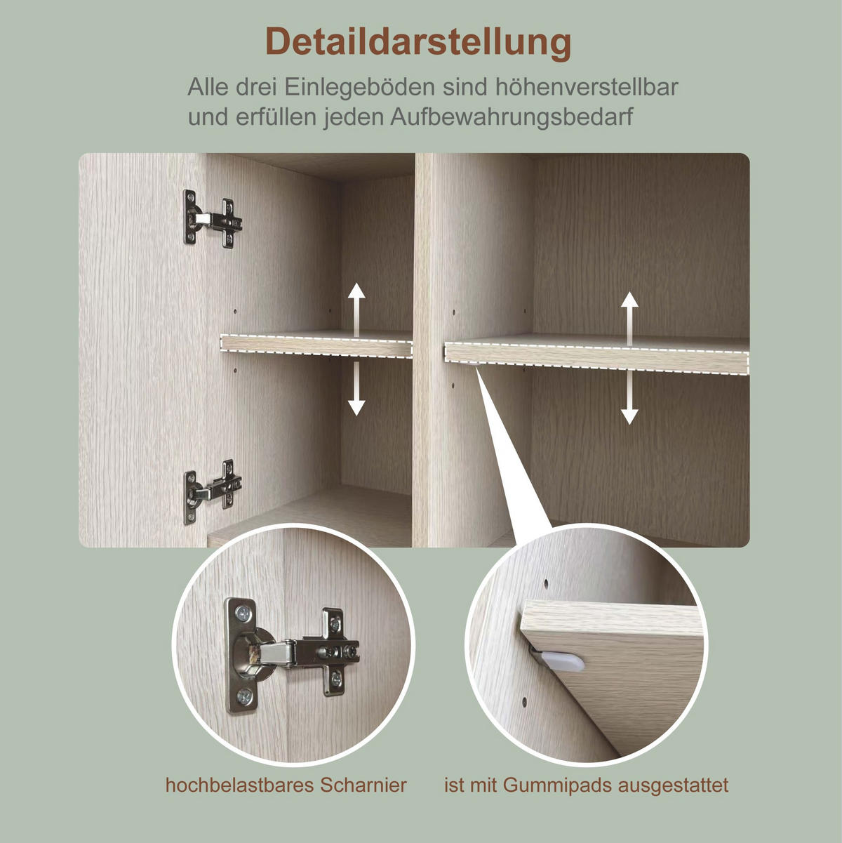 BUFFET 80/181/35 cm Weiß aus MDF mit Mikrowellenfach - Weiß, Holzwerkstoff (35/181/80cm) - OKMYHOME