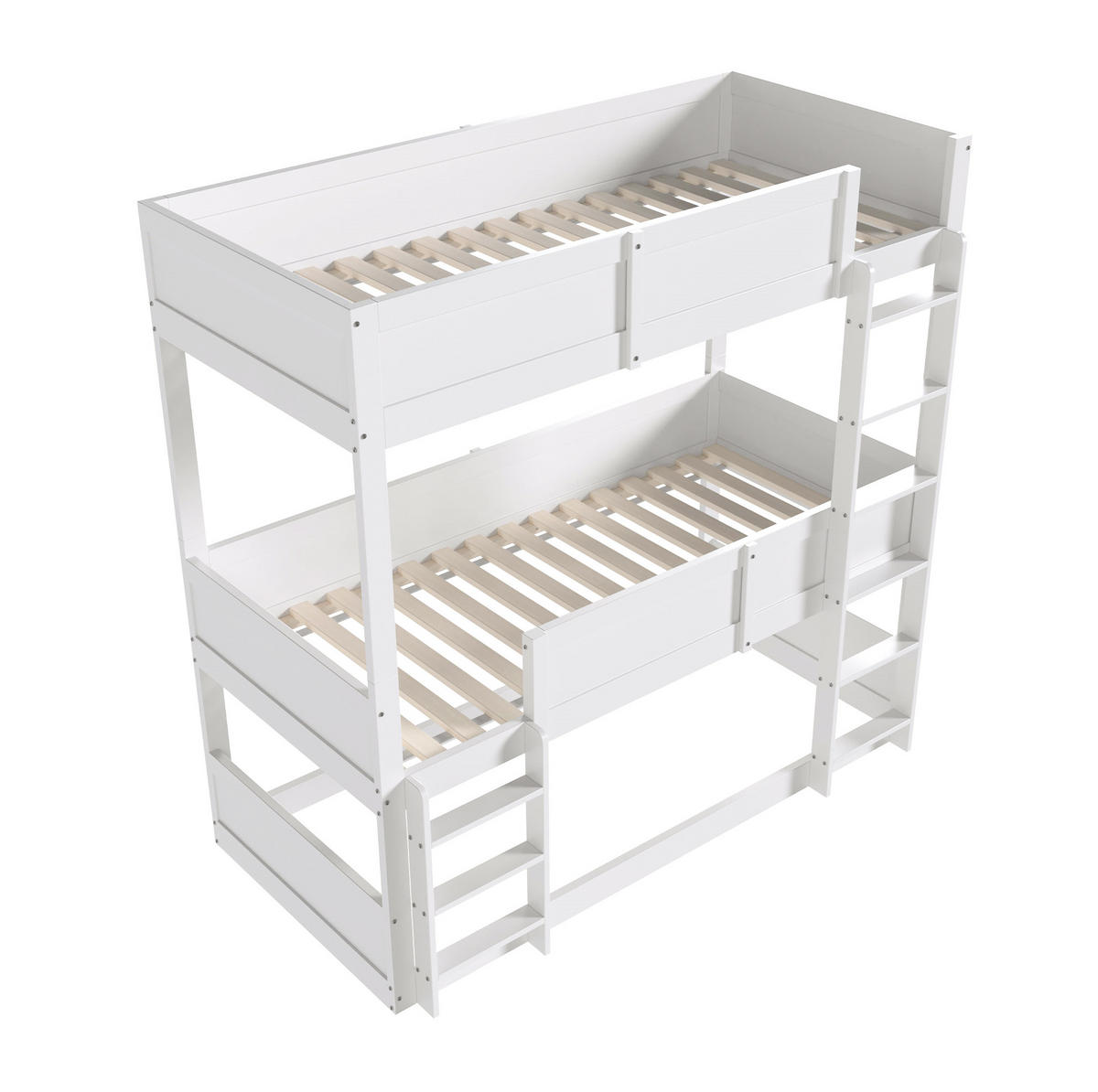 ETAGENBETT 90/200 cm Weiß aus Holz, modular und platzsparend - Weiß, Holzwerkstoff (90/200cm) - Flora Grace