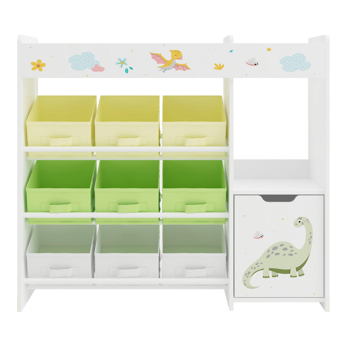 KINDERREGAL Søndreland - Gelb/Weiß, Holzwerkstoff (90/80/29.5cm) - [en.casa]