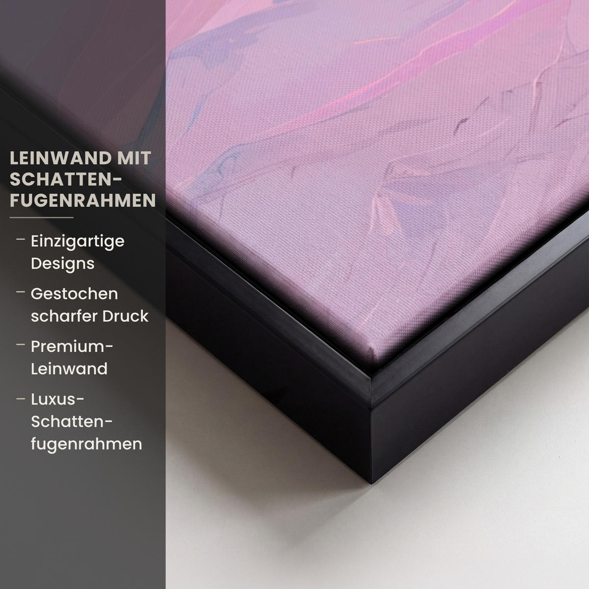 LEINWAND Bilder mit Rahmen - Berggipfel - Wolken - Verträumt - 60x40 - Hellrosa, Textil (60/40cm) - MuchoWow