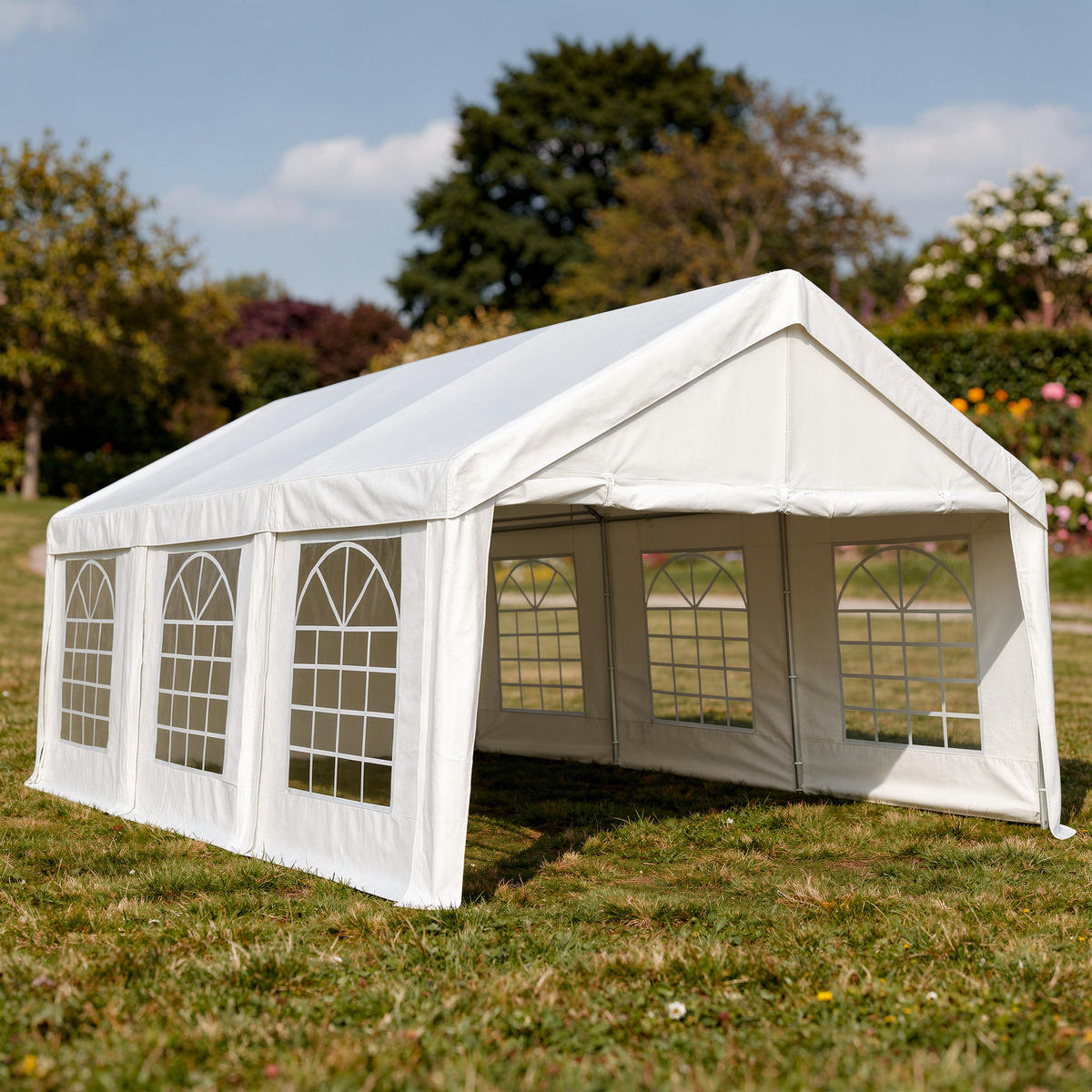 DACHPLANE Livingston - Zeltabdeckung für 3x6 Meter, PVC weiss 480g/m². BxTxH: 600x300x285 cm - Weiß, Kunststoff (600/0.3/300cm) - TPFGarden