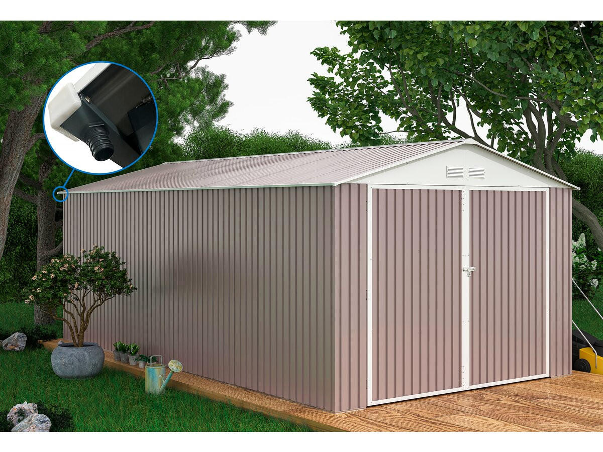 METALL-GARAGE PVC nevada - Hellgrau, Metall (570/310/570cm) - Habitat Garten