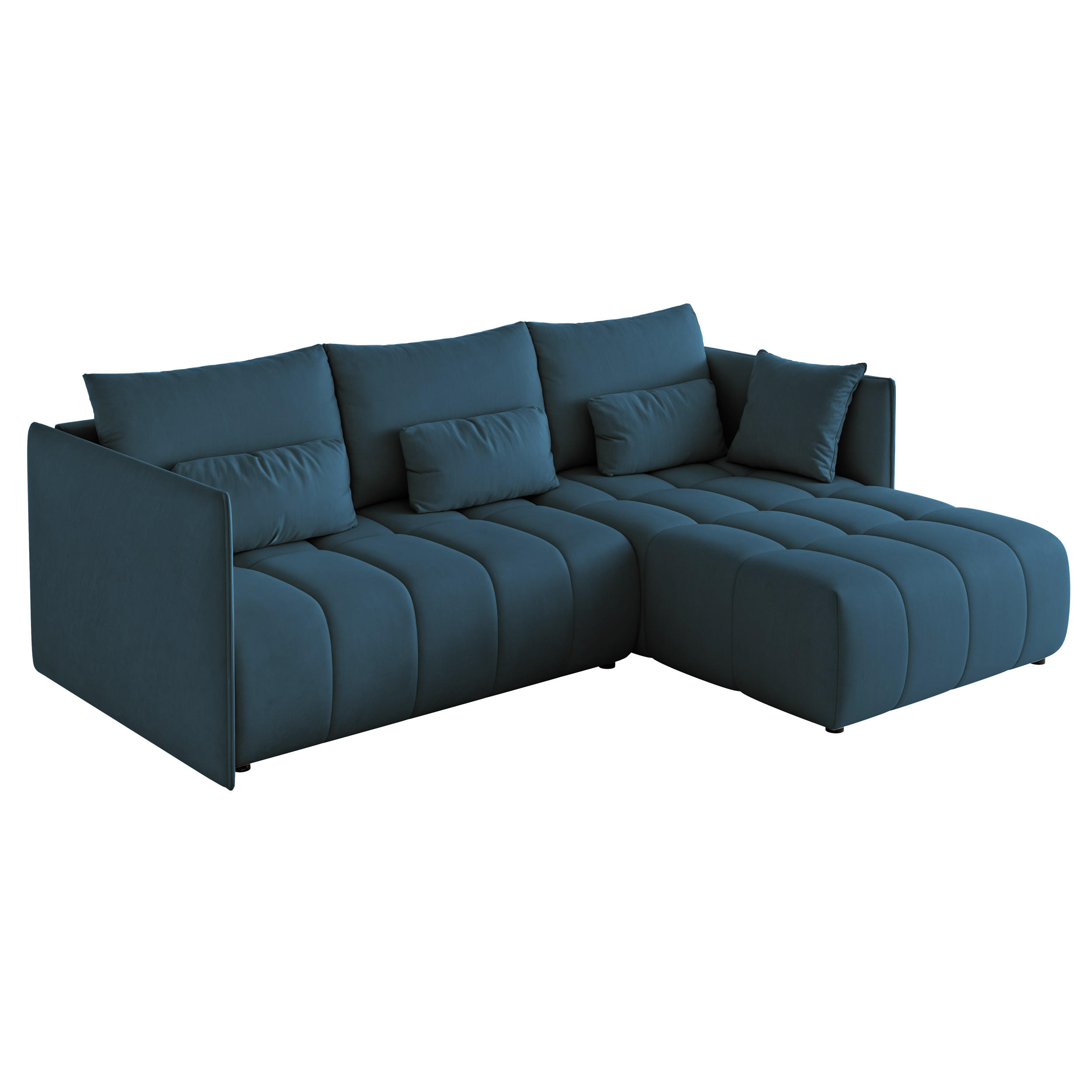 ECKSOFA CLEO mit Schlaffunktion und Bettkasten Marineblau - Dunkelblau, Holzwerkstoff/Kunststoff (245/180cm) - Idohome