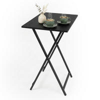 SIDOBORD Svart fällbart 66,5x48x36 cm - Svart, Träbaserade material/Metall (36/48/66.5cm) - Relaxdays