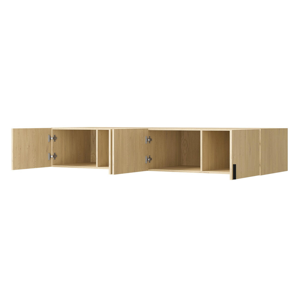 AUFSATZ für Schrank Napoli 4D 200 Eiche Cremona (schwarzer oder goldener Griff) - Eichefarben/Silberfarben, Holzwerkstoff/Kunststoff (200/35/60cm) - mzm24