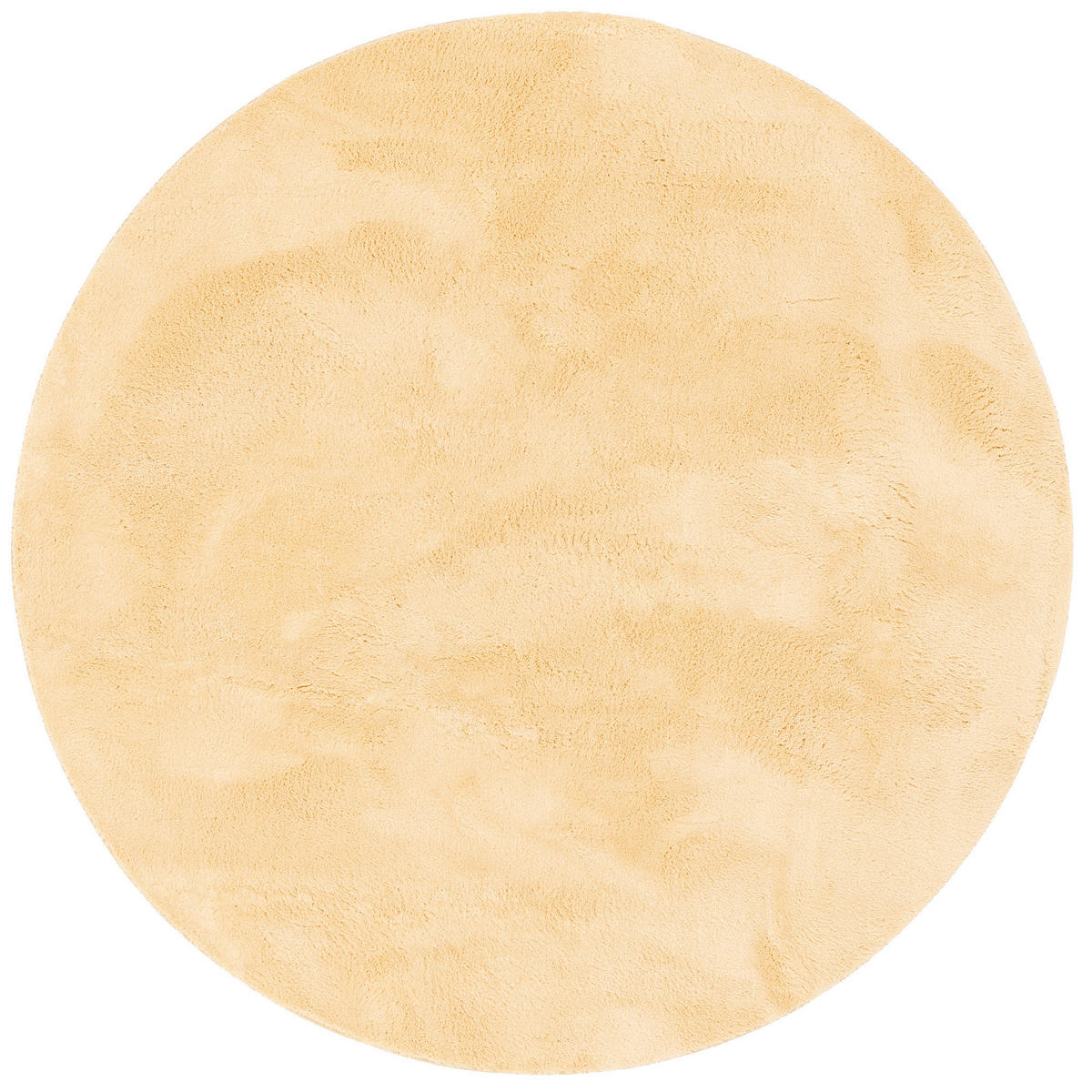 FELLTEPPICH SUPER SOFT PEARL RUND - Gelb, Textil (160/160cm) - Pergamon