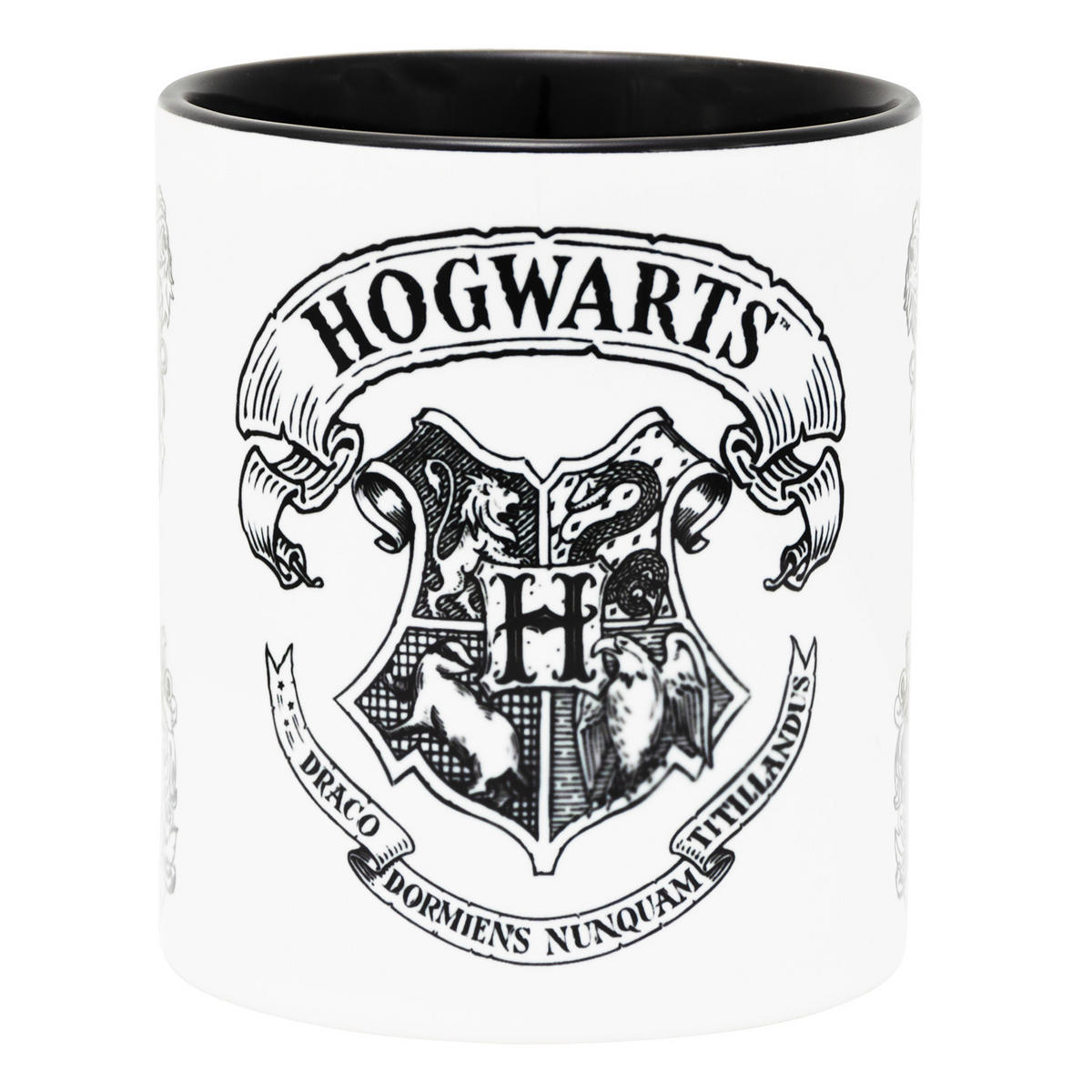 KAFFEEBECHER Harry Potter Hogwarts Wappen Weiß 320 ml - Weiß, Keramik (0.32L) - United Labels