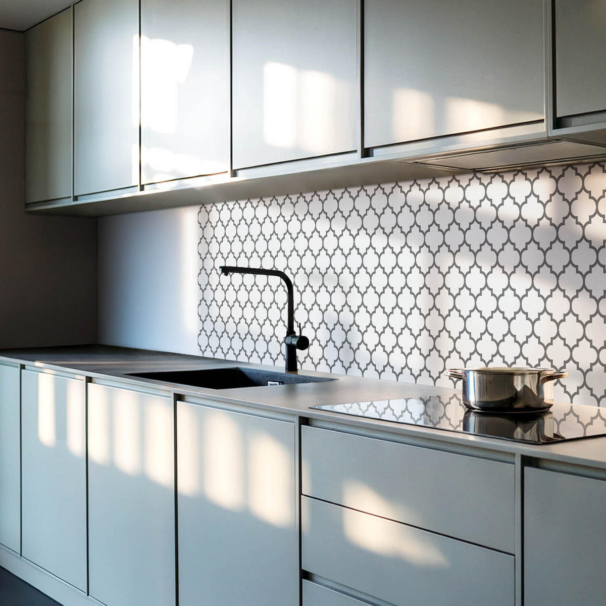 WANDPANEEL 4x 50x50 cm selbstklebend Jornisse - Schwarz, Kunststoff (50/1.6/50cm) - Wallfluent