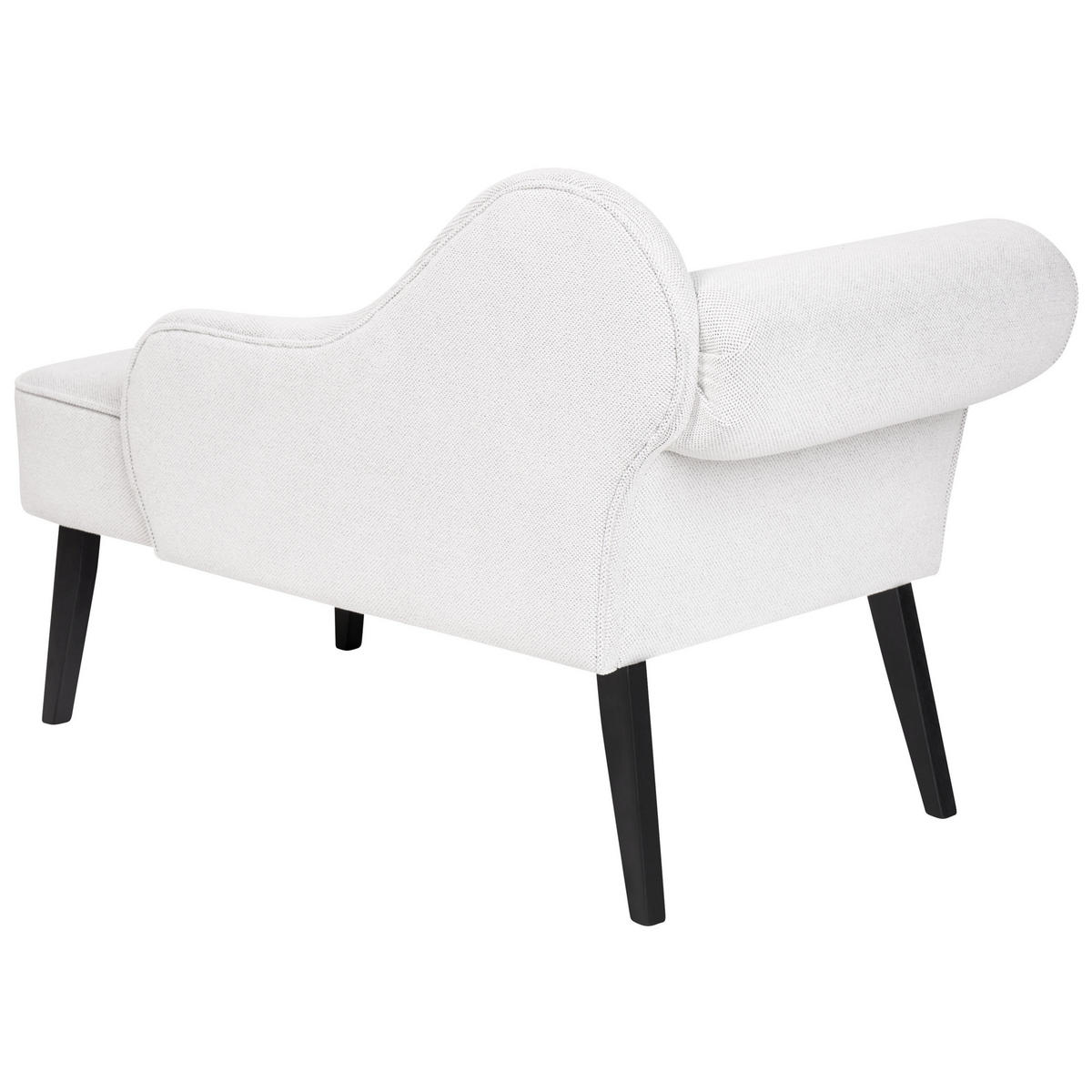 CHAISELONGUE weiß linksseitig Biarritz - Schwarz/Weiß, Textil (118/77/60cm) - Beliani