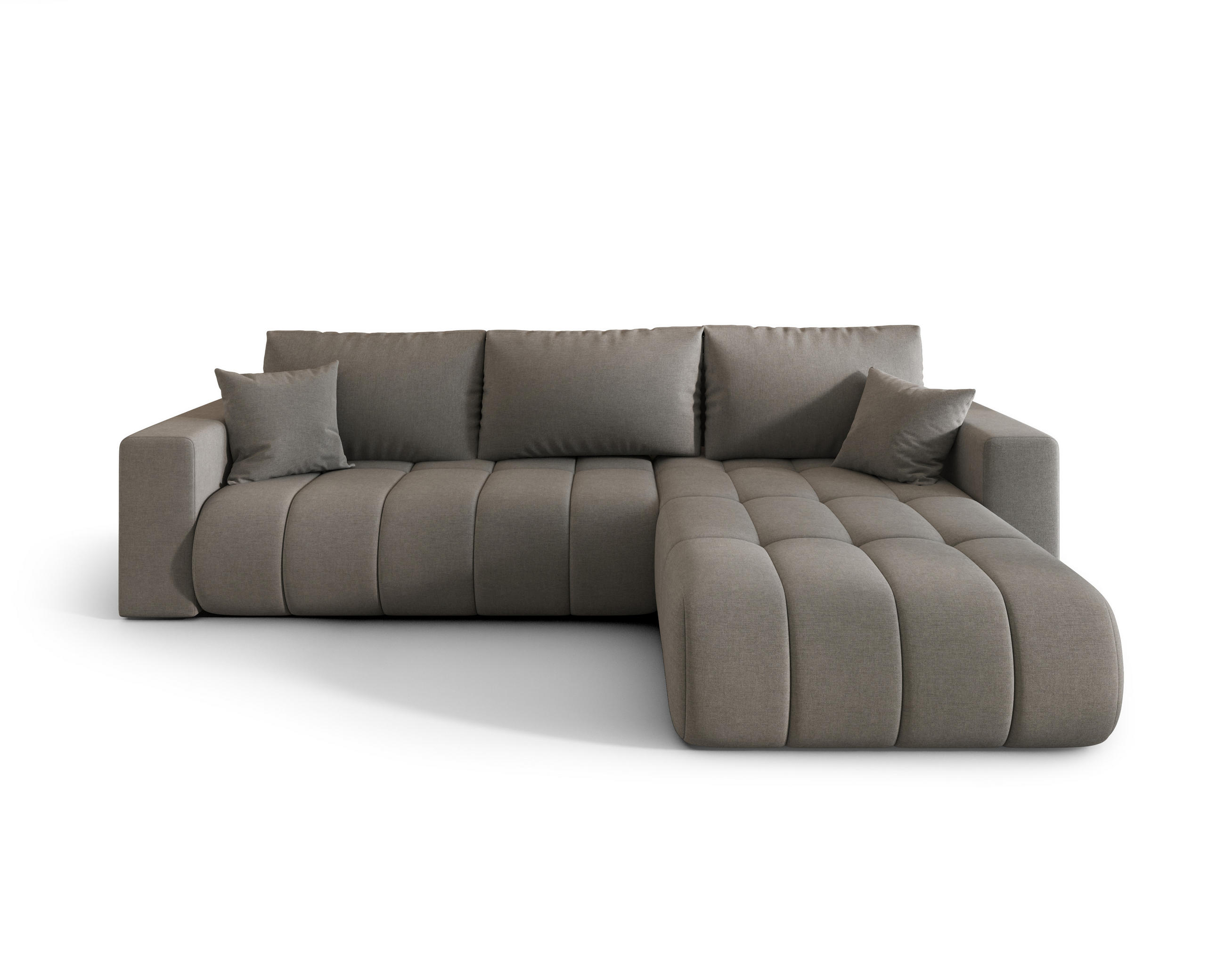 ECKSOFA ARDEN Samt GRAU L - Rechts - Grau, Textil (280/175cm) - Luxkor24
