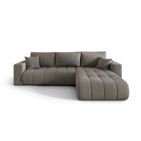 ECKSOFA ARDEN Samt GRAU L - Rechts - Grau, Textil (280/175cm) - Luxkor24