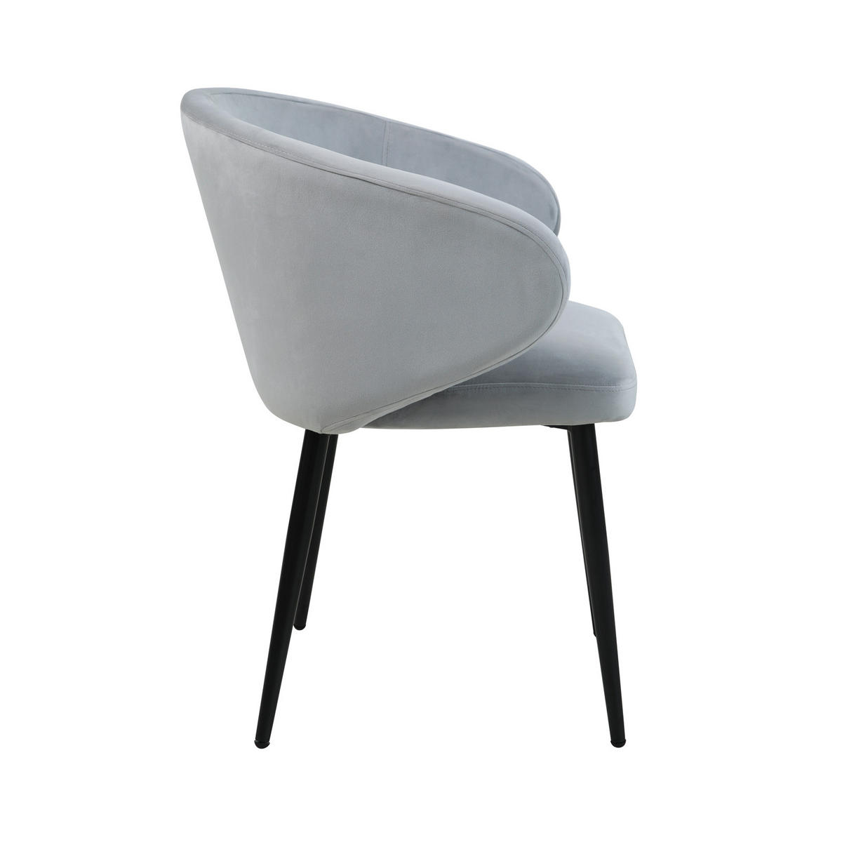 ESSZIMMERSTÜHLE AUDREY (2er Set) - Schwarz/Grau, Textil/Metall (57/77/56cm) - SVITA