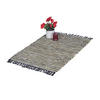 FLICKENTEPPICH - Beige/Grün, Leder/Textil (100/60cm) - Relaxdays