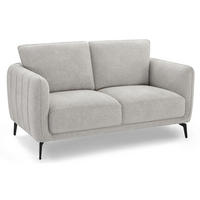 ZWEISITZER-SOFA Webstoff Grau - Schwarz/Grau, Textil/Metall (158/85/85cm) - Furnhouse