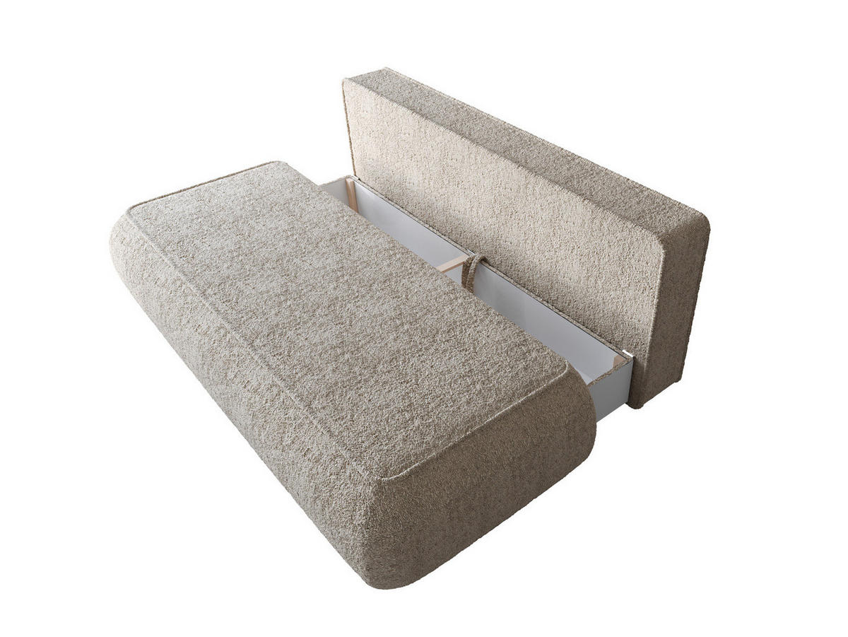 SCHLAFSOFA mit Bettkasten BELLS Beige - Beige, Holzwerkstoff (214/96/96cm) - Compleo24