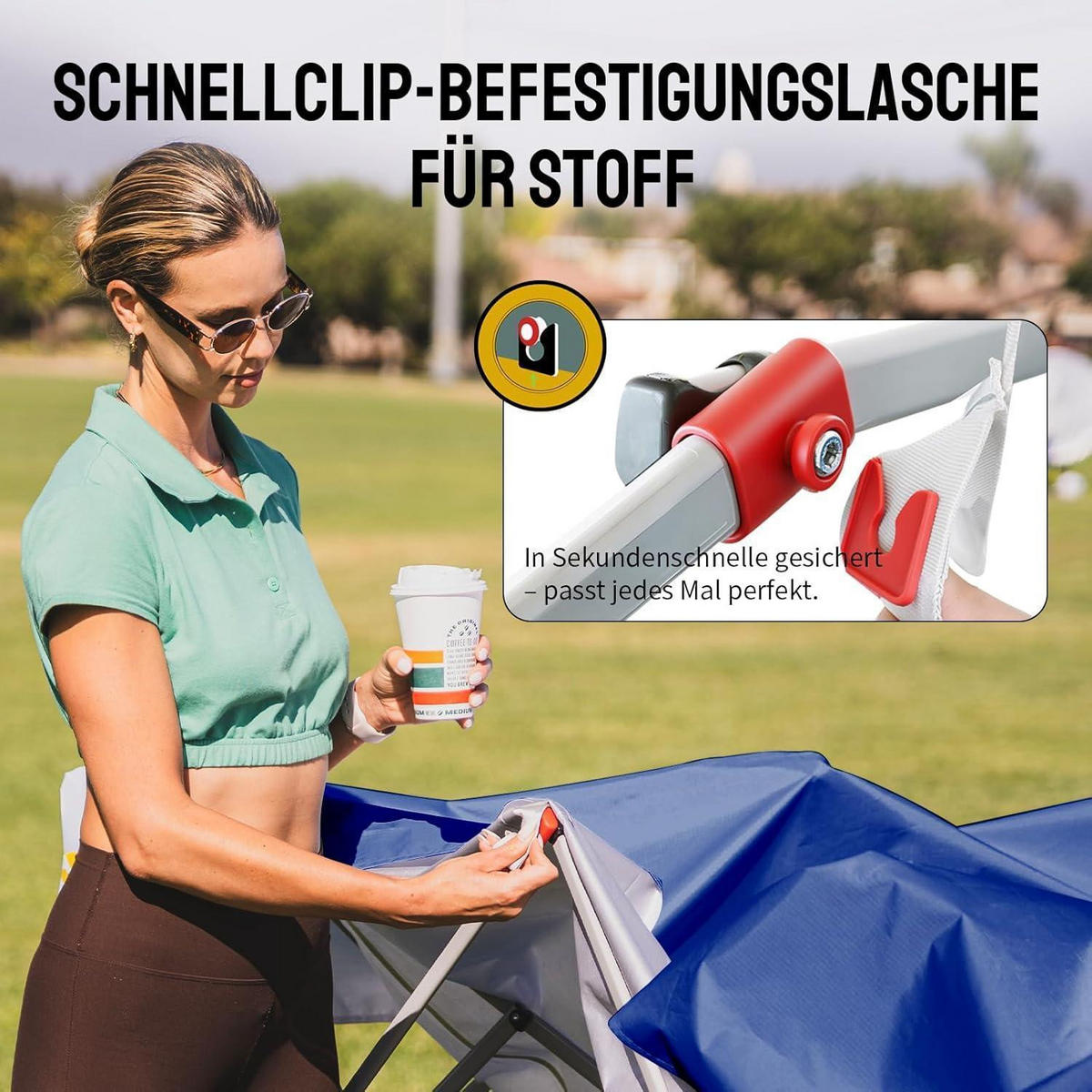 FALTPAVILLON 3 x 3 m wasserdicht mit 4 Seitenteilen Marineblau - Blau, Textil (300/280/300cm)