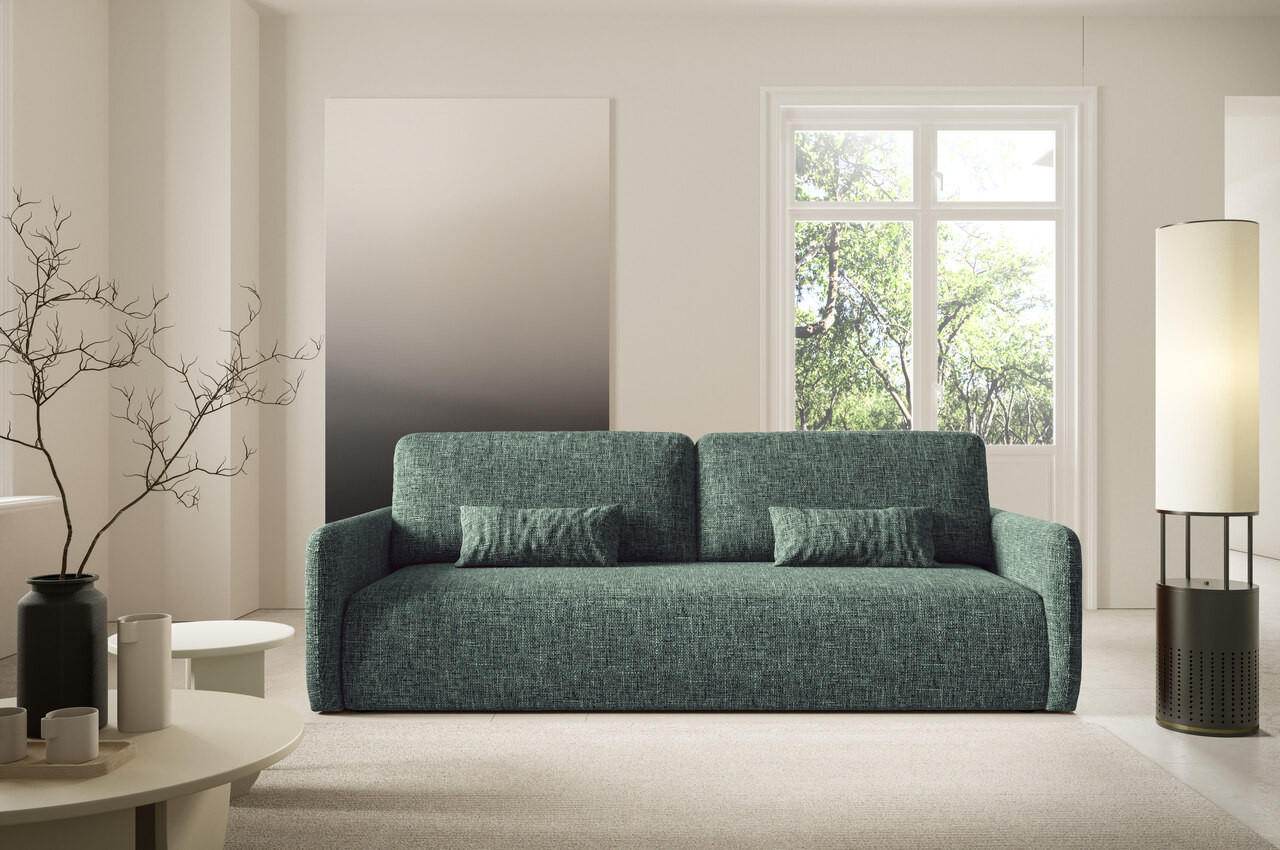 SCHLAFSOFA mit Bettkasten Grün - Schwarz/Grün, Holz/Holzwerkstoff (217/86/102cm) - Furnisell