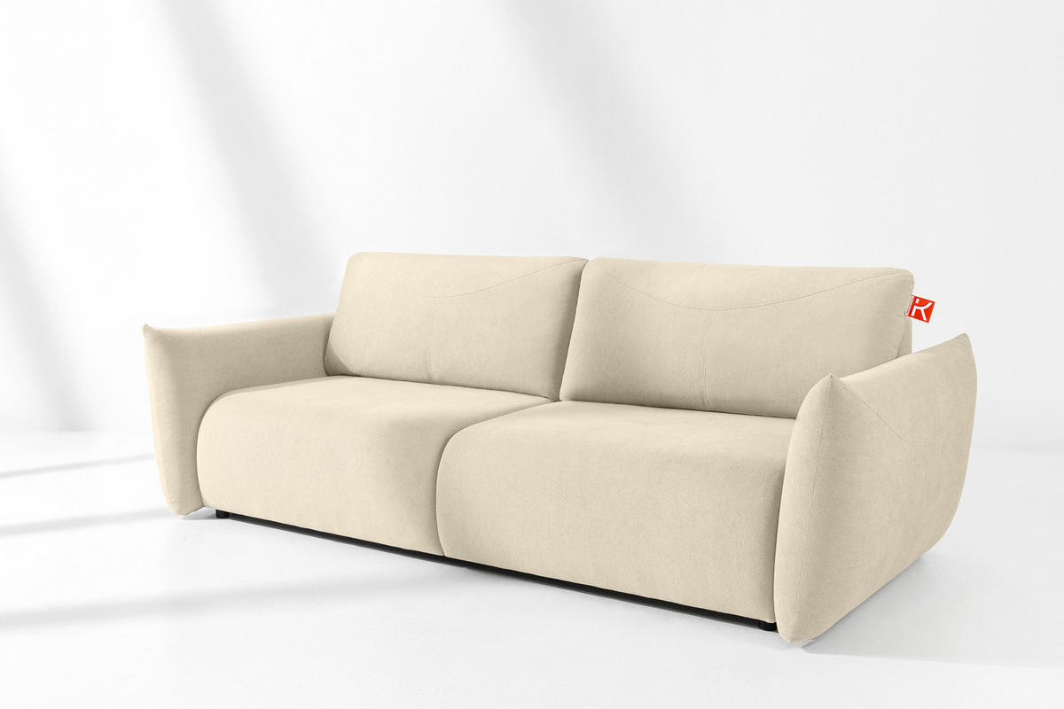 3-SITZER-SOFA LAVIS, Ecru - Ecru, Holz/Textil (242/87/111cm) - KONSIMO®