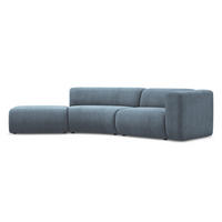 4-SITZER-SOFA Chenille Stoff Blau - Blau/Blaugrau, Kunststoff/Textil (335/70/166cm) - Makamii