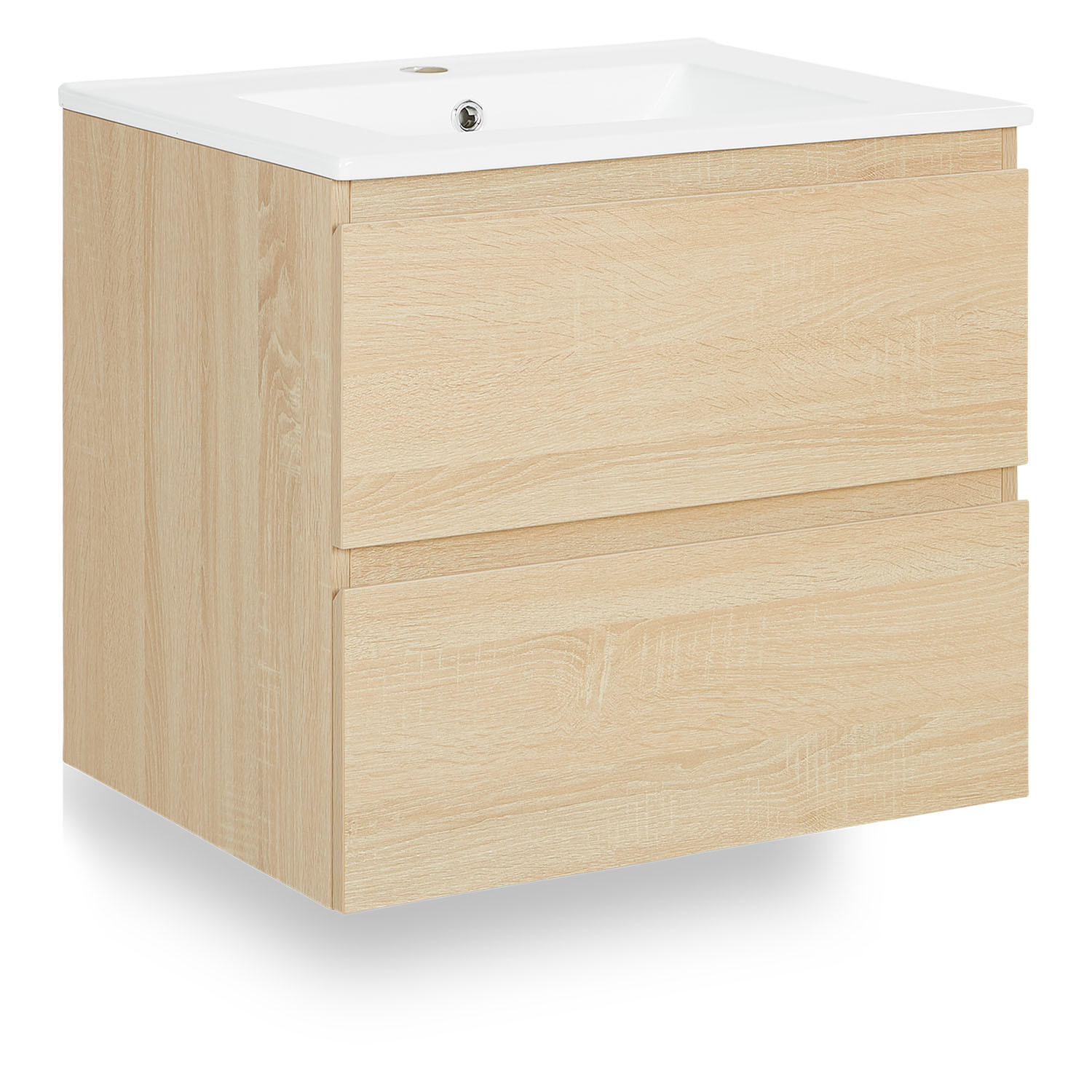 WASCHTISCHKOMBI 60 cm Eiche - Eichefarben, Holz/Keramik (61/54/47cm) - Homestyle4u