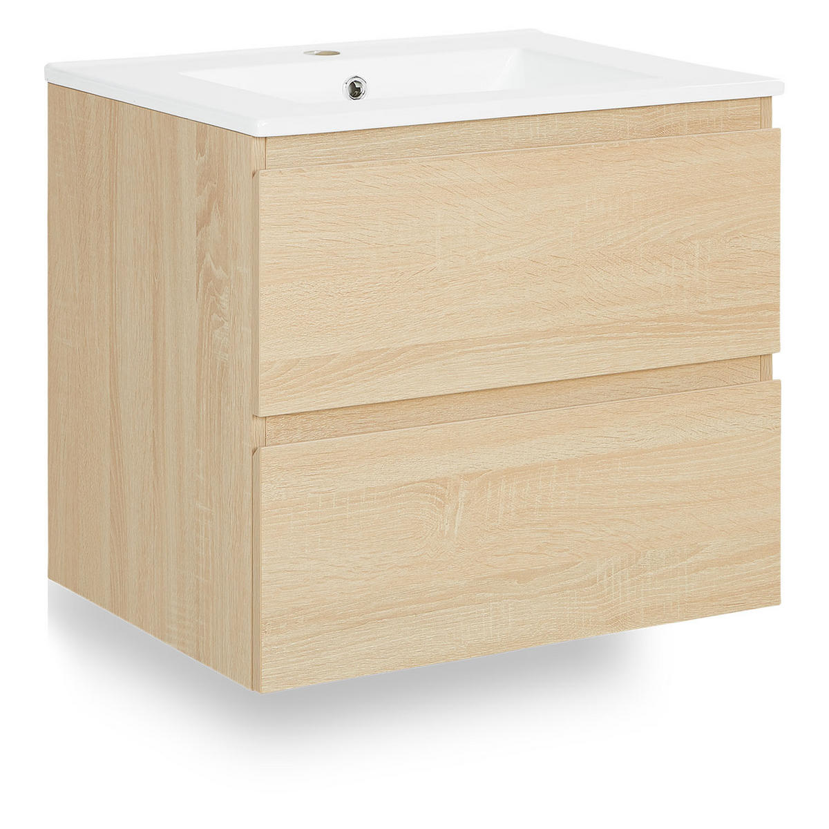 WASCHTISCHKOMBI 60 cm Eiche - Eichefarben, Holz/Keramik (61/54/47cm) - Homestyle4u