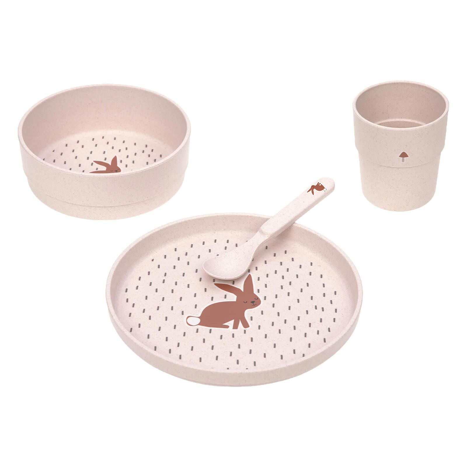 KINDER-GESCHIRR-SET Little Forest Rabbit 4er Set - Rosa, Kunststoff (7.2/26/22.7cm) - Lässig
