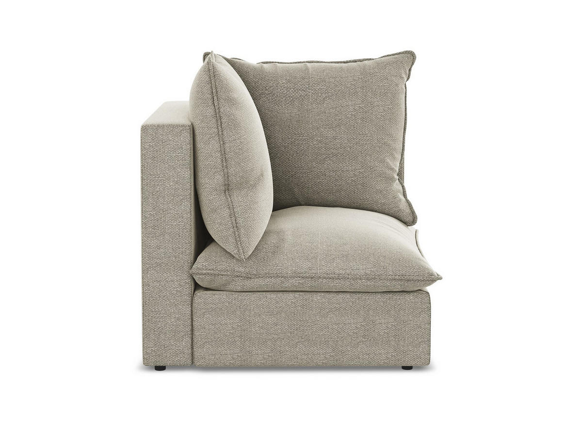 SOFAELEMENT Bouclé Stoff Grau - Taupe/Schwarz, Holzwerkstoff/Kunststoff (90/77/90cm) - Makamii