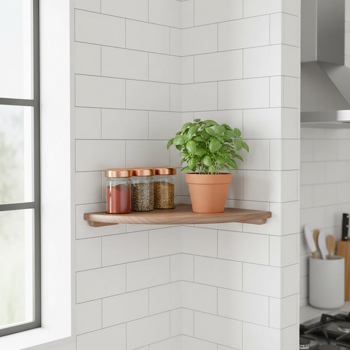 ROHOVÁ pol. - svetlohnedá, drevo (18/3/18cm) - Relaxdays