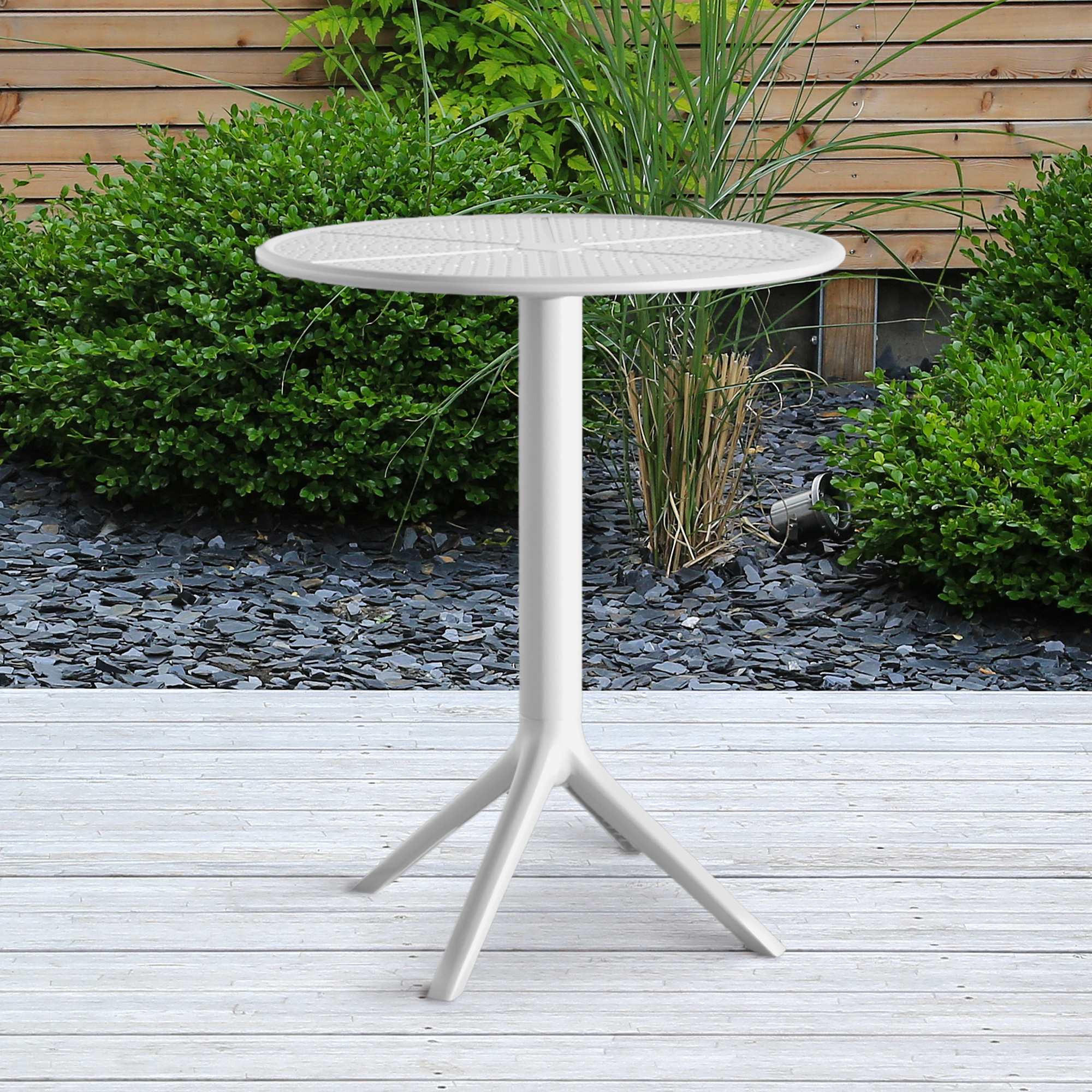 GARTENTISCH rund Kunststoff weiß - Weiß, Kunststoff (60/60/76cm) - CLP