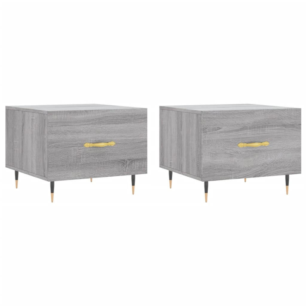 COUCHTISCHE 2 Stk. Grau Sonoma 50x50x40 cm Holzwerkstoff - Grau, Holzwerkstoff (50/50/40cm) - furnicato