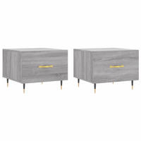 COUCHTISCHE 2 Stk. Grau Sonoma 50x50x40 cm Holzwerkstoff - Grau, Holzwerkstoff (50/50/40cm) - furnicato