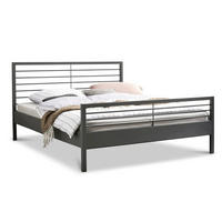 METALLBETT New York / 120 x 200 cm / dunkelgrau - Anthrazit, Metall (120/200cm) - BED BOX