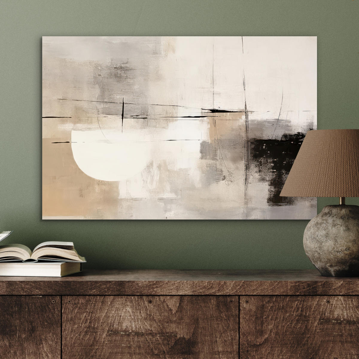 METALLBILD Abstrakt - Kunst - Grau 60x40 cm - Hellgrau, Metall (60/40cm) - MuchoWow