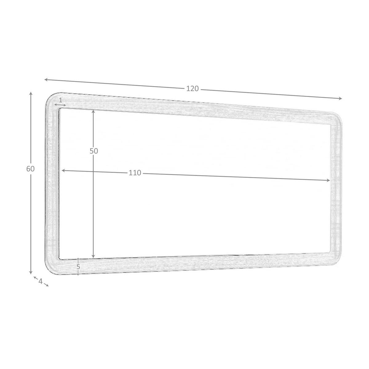 WANDSPIEGEL Wandspiegel Rechteckig Walnuss 120/60/4 cm - Walnussfarben, Holz (120/4/60cm) - ANGEL CERDA